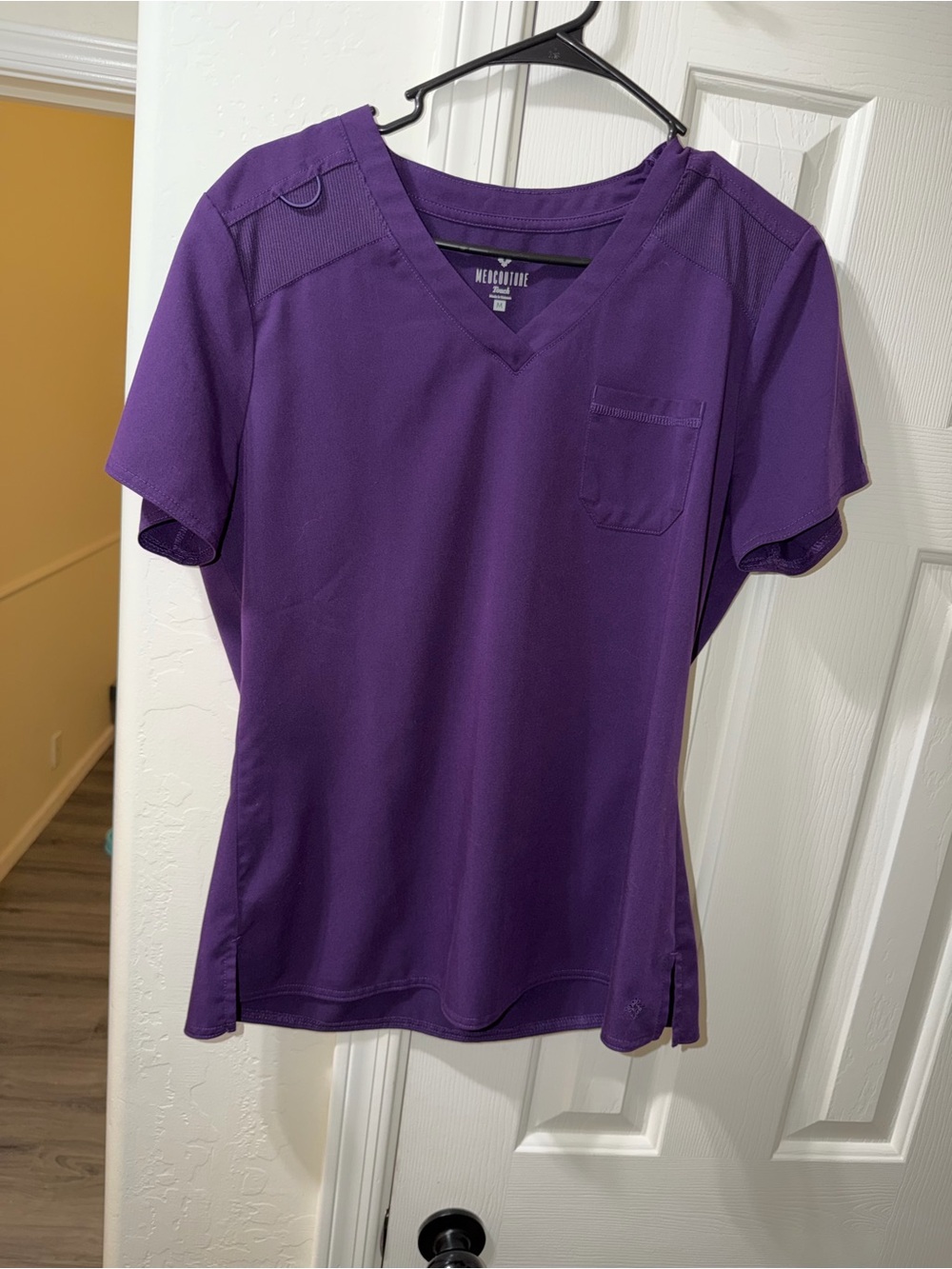 Med Couture Purple V-Neck Short Sleeve Scrub Top